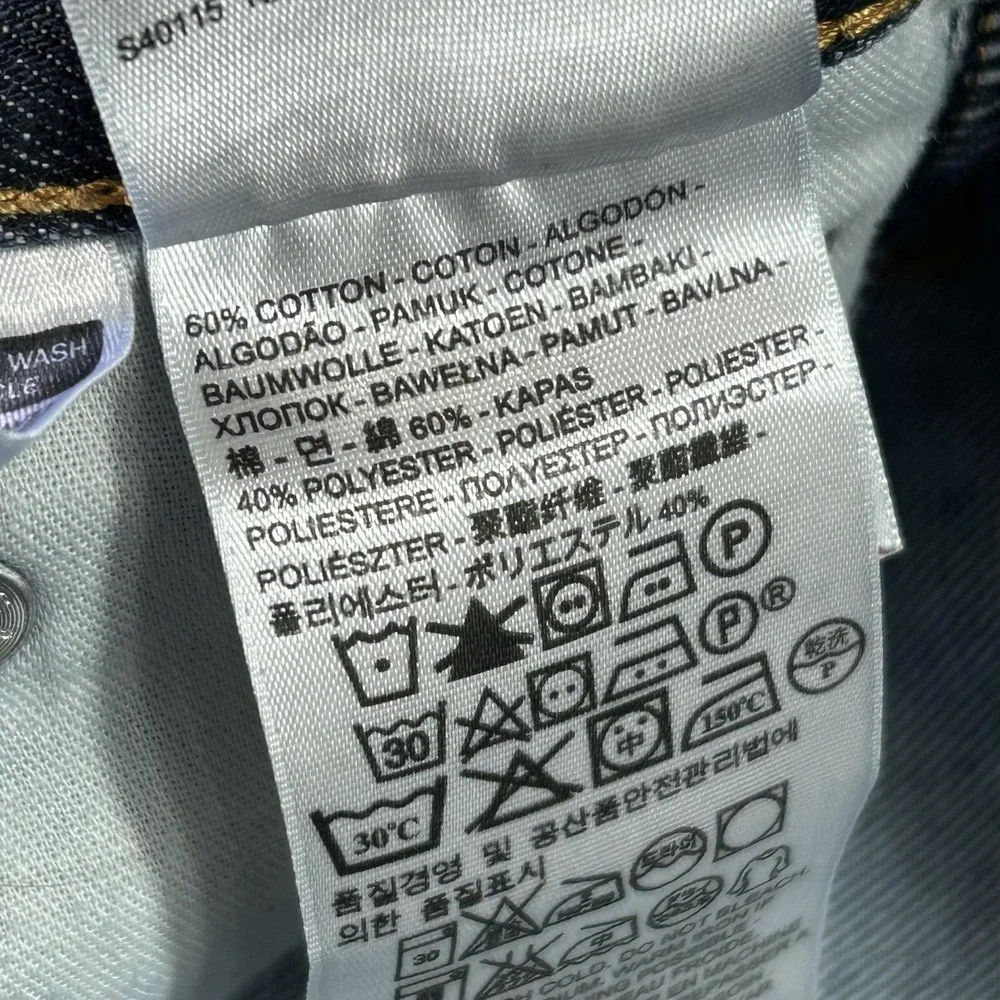 Levis 513 Jeans Mens 30x32 Blue Slim Straight Denim Dark Wash Pants Zip Fly